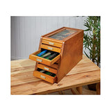 CASTLECREEK Collector's Cabinet Display Case for Collectibles, Wood 7-Drawer Storage Organizer CASTLECREEK