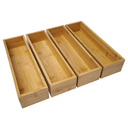 Aviboo Cabinet Drawer Organizer and Storage Tray Box Dividers Set Made of Bamboo Wood, Multipurpose Holder for Craft, Sewing, Office, Bathroom, - WoodArtSupply