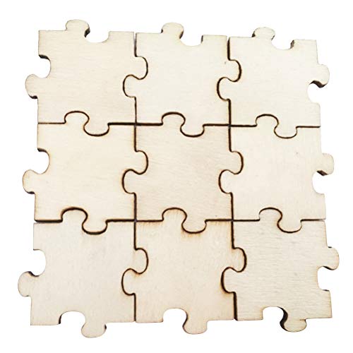 Puzzle Wood Slices, Unfinished Wood DIY Craft Cutout 40mm 100pcs - WoodArtSupply