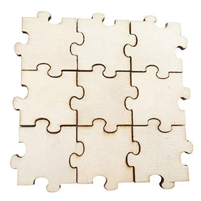 Puzzle Wood Slices, Unfinished Wood DIY Craft Cutout 40mm 100pcs - WoodArtSupply