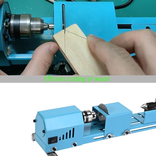Mini Wood Lathe Machine Multi-Purpose Type Desktop Lathe Supports Wood Sawing, Polishing, Grinding The Professional Set Of Accessories Comes With
