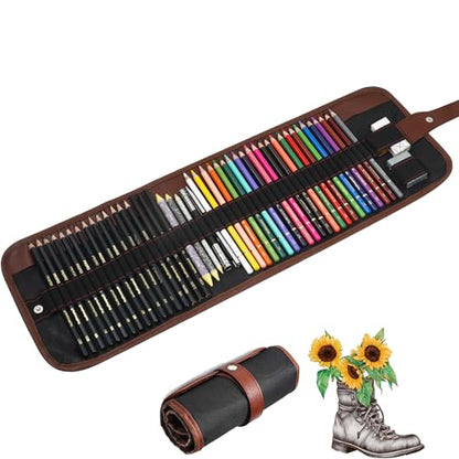 Heshengping Sketch & Drawing Art Pencil Kit-50 Piece Set, Include 24 Color Pencil(For Adult Kid Coloring Books) & Graphite Charcoal-Pencil Etc., Art - WoodArtSupply