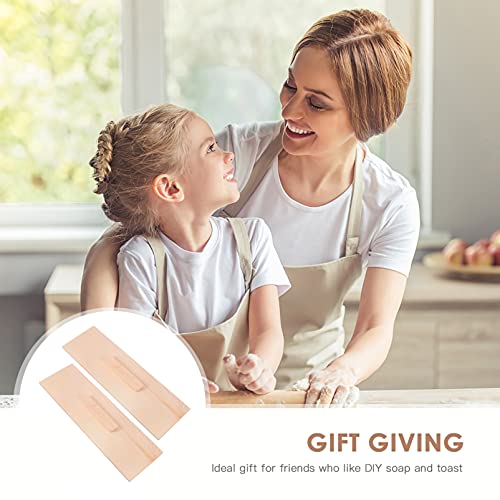 Healifty 2Pcs Soap Loaf Molds Wood Box Lid Covers Unfinished Rectangular Candle Mold Mould Lids Tops Cake Pans Cover for DIY Craft Homemade Cake Healifty