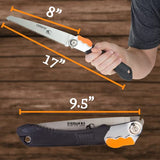 EverSaw Folding Hand Saw Camp Saw 8" Folding Saw - Pruning Saws for Tree Trimming Garden Saw – Rugged Camping Saw for Wood Cutter Trail Clearing Tree Home Planet Gear