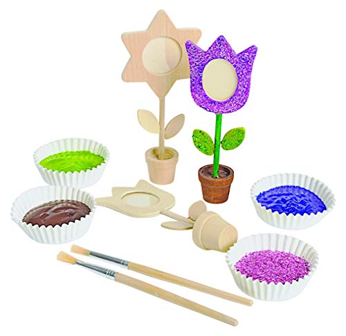 Colorations Wooden Flower Pot Picture Frames, Great Craft Project for Kids, Create a Keepsake, 12 Frames, Ideal Mothers Day or Fathers Day Gift, Colorations
