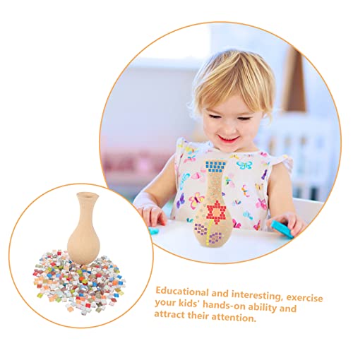 Operitacx 1 Set DIY Vase Unfinished Wood Vase Paintable Vase Tall Ceramic Vases Christmas Craft Supplies Flower Vase Mosaic Flower Holder Vase Tall Operitacx