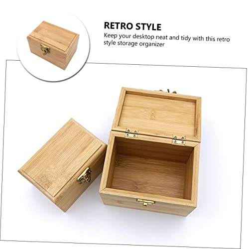ARTIBETTER 1pc Box Wooden Storage Box Small Jewelry Cabinet with Lock Makeup Organizer for Drawer Unfinished Small Jewelry Storage Organizer Pen ARTIBETTER
