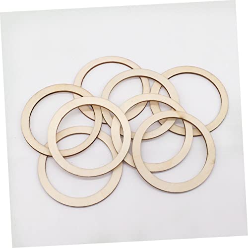 TEHAUX 100pcs Scrapbooking Embellishments Unfinished Wood Circles Wreath Frame Wood Blanks Ring Wooden Linking Rings Charms Unfinished Wood DIY Craft TEHAUX