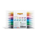 KINGART 404-10 Twin-Tip Metallic Pens, Set of 10 Vivid Colors, Double-ended Brush Tip and Fine Tip, Non-Toxic, Quick Drying, Water-based Ink for KINGART
