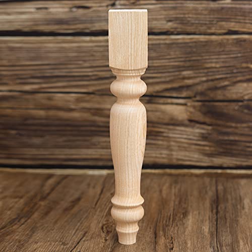 decorluxes Unfinished Farmhouse Bench Legs Dining Table, Coffee Table Rustic Turned Style Leg - Set of 4 - Dimensions: 2.16" x 14"- Easy to Paint (14 decorluxes