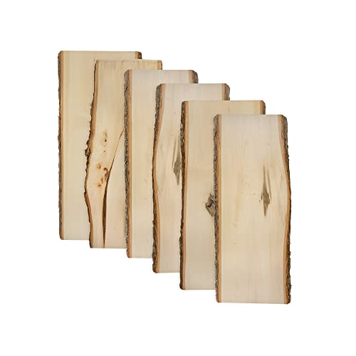 Walnut Hollow Rustic Basswood Plank 23" with Live Edge Wood (Pack of 6) - for Wood Burning, Home Décor, and Rustic Weddings