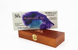 Viburnum Art Professional Watercolor Paint Set - 24 Half Pan Highly Pigmented Transparent Water Color Paints with #4 Synthetic Water color Brush, - WoodArtSupply