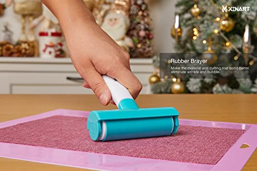 Xinart Brayer Rollers & Mat Remover Tool Set for Fabric Crafting, Reusable Sticky Lint Rollers Tool for Clothes/T-Shirts Heat Transfer Projects XINART