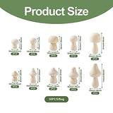 KISSITTY 30pcs Wood Mushrooms Unfinished Wooden Mushroom Craft Figures Embellishments Decorations for Home Garden Miniature Ornaments Decor Painting KISSITTY