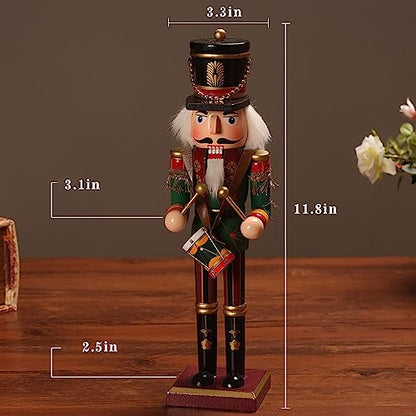O-Toys Wooden Nutcracker Ornaments Christmas Decoration Figures Set Puppet Home Decor (12 Inch)