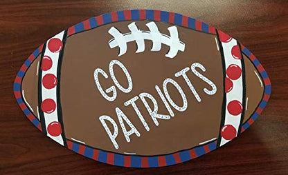 Football Cutout Unfinished Wood Sports Themed Locker Room Door Hanger MDF Shape Canvas Style 1 (6")