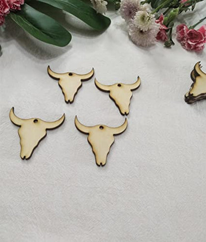 30pcs of Wood Cow Earring Blanks, DIY Earrings Blanks, Wood Cow Tag Blanks DIY Craft Blanks (2'') - WoodArtSupply