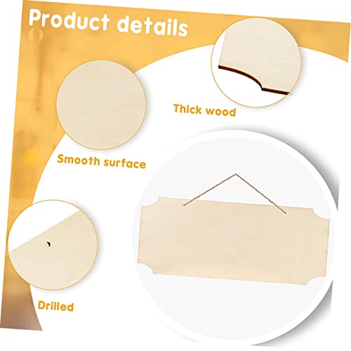 Kisangel Hanging Wooden Sign Unfinished Wood Sign Wood for Crafts Unfinished Wood Slice Rectangular Wooden Sign Crafts Wood Signs Wood Crafts Kisangel