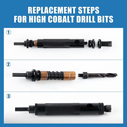 Minova Rivet Removal Tool, Rivet Removal Drill Bit, High Cobalt Drill Bits - WoodArtSupply