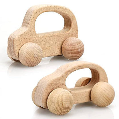 TOY Life Wooden Toys Cars, Montessori Toys for Babies 0-6-12 Months, Baby Rattle Toy Cars for Toddlers 1-3, Wooden Baby Toys for 1 + Year Old, Baby