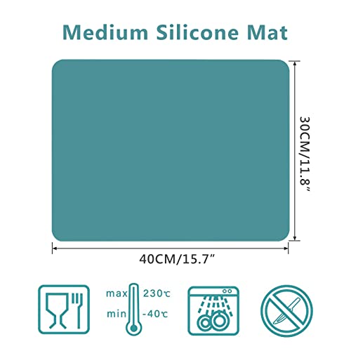 Gartful 3PCS Silicone Sheet for Crafts, Epoxy Resin Casting Molds Mat, Multi-Purpose Counter Protector, Table Saver Pad, Placemat, Art Mat, Nonskid Gartful