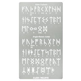 Aleks Melnyk No.409 Metal Stencil, Elder Futhark and Anglo-Saxon Runes 0.5in, Ancient Alphabet, Sigil Magic Alphabet Stencil 1 PC, Template Wood Aleks Melnyk