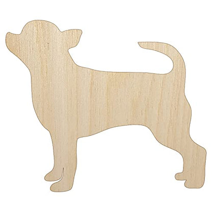 Smooth Coat Chihuahua Apple Head Dog Solid Unfinished Wood Shape Piece Cutout for DIY Craft Projects - 1/4 Inch Thick - 4.70 Inch Size - WoodArtSupply