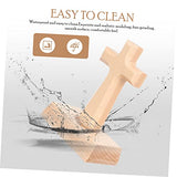 Yardenfun 2pcs Christian Cross Stand up Cross Desktop Cross Decorations Crucifix Handheld Cross Jesus Cross Charms Wooden Cross Ornament Wood Cross Yardenfun