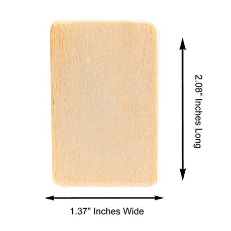 50 Pack Unfinished Natural Wood Rectangle Blank Pieces Wooden Tags Slices for Arts & Crafts, Painting DIY Decorations, Embellish, Burning & Staining Super Z Outlet