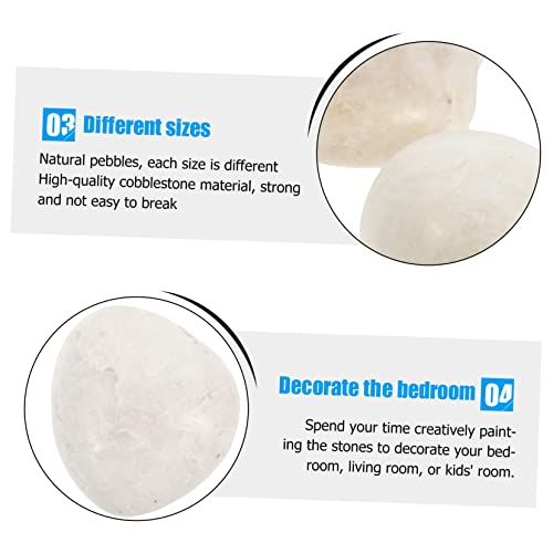 EXCEART 8pcs Painting Stone White Decor River Rocks Smooth Painting Rocks Painting Kindness Rocks Bundle River Kids Decor Painting Pebbles EXCEART