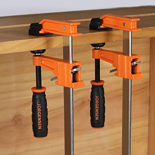 Jorgensen 2-Piece Steel Bar Clamp Set, Light Duty F-Clamp, 8-inch & 12-inch Jorgensen