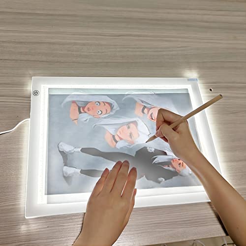 YINGWOND B4 Artist Tracing Light Box Board with Internal Cord, 14.2 * 10.6 in, 3 Levels of Brightness, Ultra-Thin 8000LUX Light Pad for Diamond - WoodArtSupply