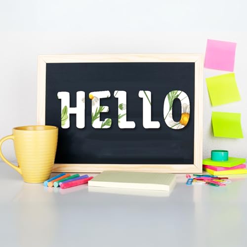 Focal20 Wooden Letters 4 Inch for Crafts Unfinished Wood Letters 4 inch and Numbers Set Small Wooden Alphabet Letters for DIY Painting Arts Home Focal20