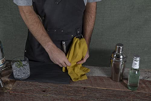 LEGACY - a Picnic Time brand Collins Mixologist Apron Waxed Canvas with Corkscrew and Bottle Opener, One Size, Gray with Black Accents PICNIC TIME