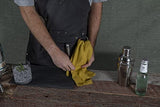 LEGACY - a Picnic Time brand Collins Mixologist Apron Waxed Canvas with Corkscrew and Bottle Opener, One Size, Gray with Black Accents PICNIC TIME