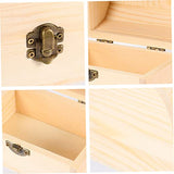 VILLCASE 3Pcs arched wooden box small wood crate jewelry organizer sundries organizer unfinished wooden case treasure case wood decor mini decor VILLCASE