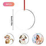 SAVITA 20pcs Sublimation Blank Pendants, 3.15inch in Diameter MDF Personalized Sublimation Pendant Round Blank Discs Halloween Christmas Ornaments SAVITA