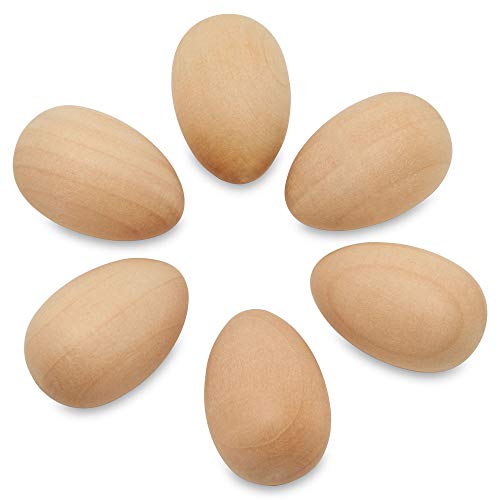 Unfinished Wood Easter Craft Eggs 1-1/8 inch, Pack of 24 Small Wooden Craft Eggs for Decorating and Easter Egg Ornaments, by Woodpeckers