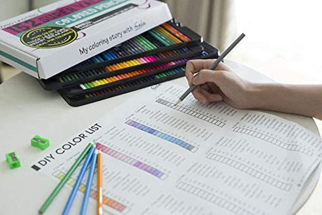 feela 152 Colored Pencils with Pencil Sharpener Premium Soft Core Colors Pencils Set for Adult Coloring Books feela