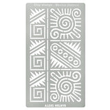 Aleks Melnyk No.433 Metal Stencil, Aztec Stencil Patterns and Symbols, Small Stencil, 1 PC, Template for Wood Burning, Engraving, Crafting, Aleks Melnyk