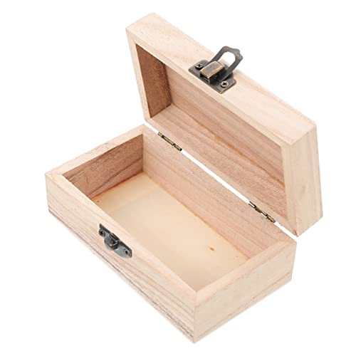 VOSAREA 3pcs Box wooden box book shelf decor unfinished wood crates desk topper wood jewelry case retro jewelry case jewelry storage table craft VOSAREA