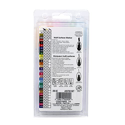 Uchida 200-6C 6-Piece Decocolor Fine Point Paint Marker Set - WoodArtSupply