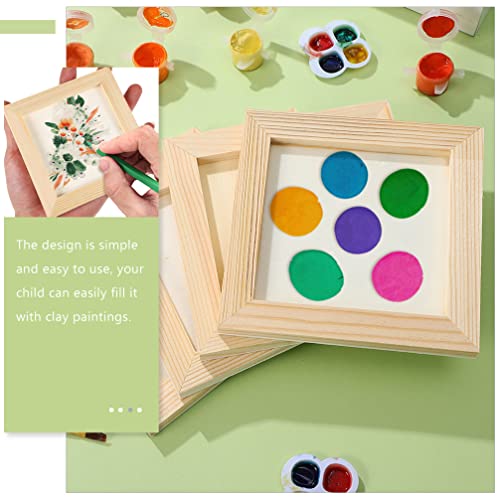 Toddmomy Wooden Photo Frames 5 Pcs Clay Picture Frame Photo Frame Unfinished Wooden Picture Frames Diy Wood Poster Frame Painting Clay Wooden Frames Toddmomy