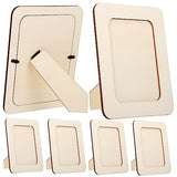 MAGICLULU 6Pcs 6 DIY art frame wooden clay decorate bulk stand wood DIY photo frame wooden picture frame postcard picture frame crafts unfinished MAGICLULU