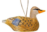 Female Mallard Duck Wood Ornament Brown Hen Hanging Figurine Handmade Carved Decoration Selsela
