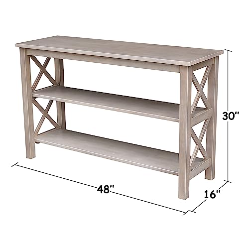 International Concepts Hampton Console Table, Washed Gray Taupe - WoodArtSupply