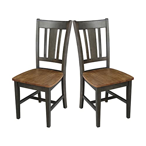 International Concepts San Remo Splatback Dining Chair, Height, Hickory/Washed Coal IC International Concepts
