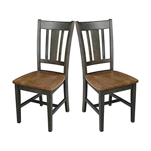 International Concepts San Remo Splatback Dining Chair, Height, Hickory/Washed Coal