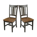 International Concepts San Remo Splatback Dining Chair, Height, Hickory/Washed Coal IC International Concepts