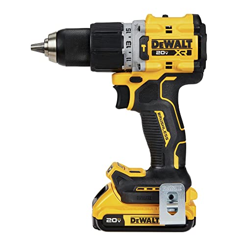 DEWALT 20V MAX* XR® Brushless Cordless 1/2 in. Hammer Drill/Driver Kit (DCD805D2), Yellow DEWALT